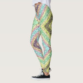 Patchwork folk retro ornamental decor yellow brigh leggings (Links)
