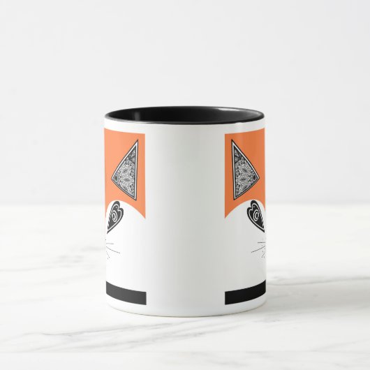 Patchwork Fox, applique Fox, Fox, kinderen Mok (Midden)