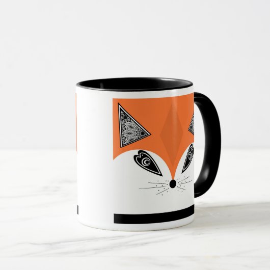 Patchwork Fox, applique Fox, Fox, kinderen Mok (Voorkant rechts)