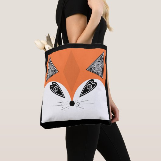 Patchwork Fox, applique Fox, Fox, kinderen Tote Bag (Dichtbij)
