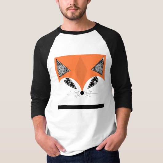 Patchwork Fox, applique Fox, Fox T-shirt (Voorkant)
