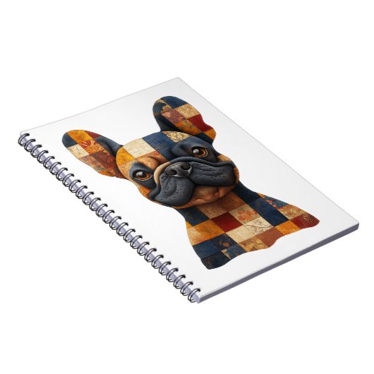 Patchwork Franse Bulldog Notitieboek (Rechterzijde)