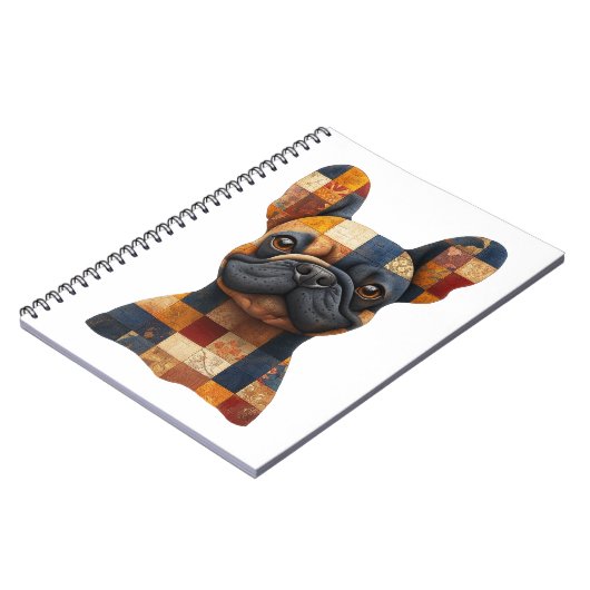 Patchwork Franse Bulldog Notitieboek (Linkerzijde)