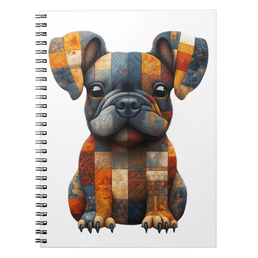 Patchwork Franse Bulldog Notitieboek (Voorkant)