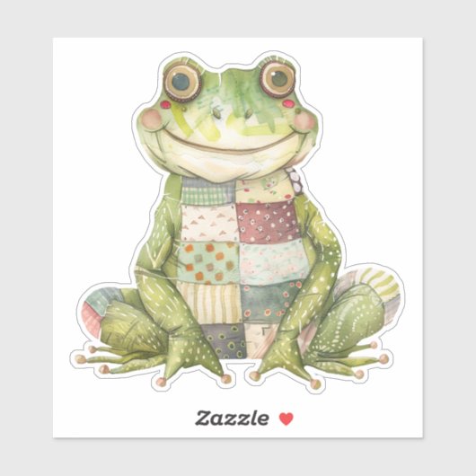 Patchwork Frog Sticker (Vel)