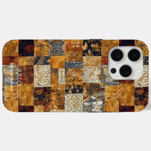 Patchwork Fusion Harmony – Rustieke moderne kunst Case-Mate iPhone Case (Achterkant (horizontaal))