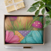 Patchwork Garden – Whimsical Floral & Mushroom Tissuepapier (Geschenk)