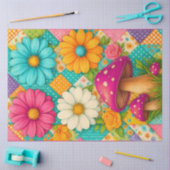 Patchwork Garden – Whimsical Floral & Mushroom Tissuepapier (Craft)