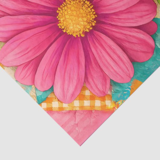 Patchwork Garden – Whimsical Floral & Mushroom Tissuepapier (Detail)