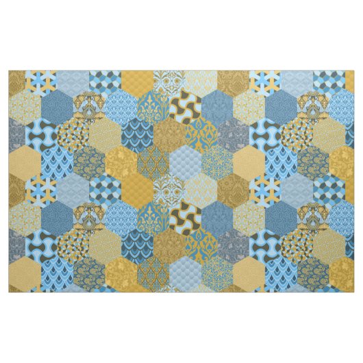 Patchwork Geel en blauw Stof (Fat Quarter)