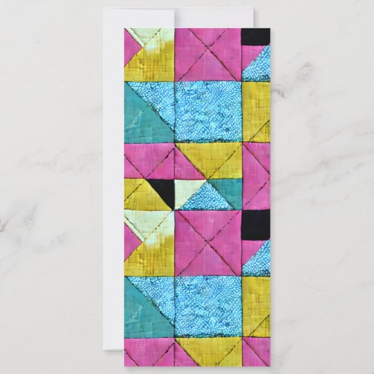 Patchwork geïnspireerd algemene feestelijke partij kaart (Achterkant)