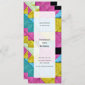 Patchwork geïnspireerd algemene feestelijkheden kaart (Voorkant / Achterkant)