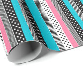 Patchwork gemaakt van veelkleurige stroken stof i cadeaupapier (Rol Hoek)