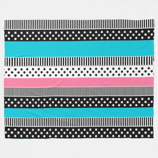 Patchwork gemaakt van veelkleurige stroken stof i fleece deken (Voorkant (Horizontaal))