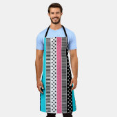 Patchwork gemaakt van veelkleurige stroken stof i schort (Gedragen)