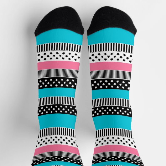 Patchwork gemaakt van veelkleurige stroken stof i sokken (Top)