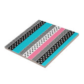 Patchwork gemaakt van veelkleurige stroken stof i tegeltje (Zijkant)