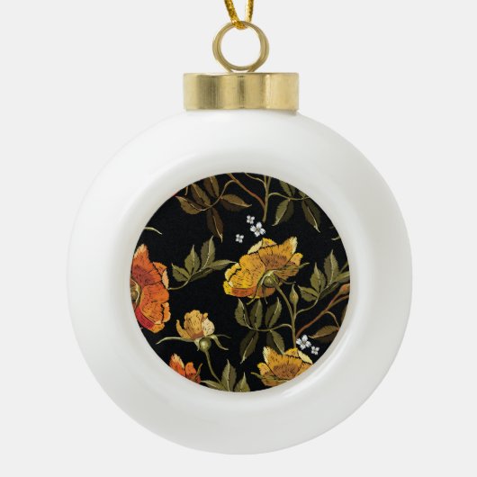 Patchwork Gentle: Handtekening ontwerp Keramische Bal Ornament (Voorkant)