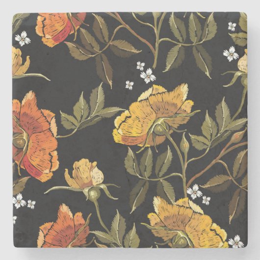 Patchwork Gentle: Handtekening ontwerp Stenen Onderzetter (Voorkant)