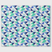 Patchwork geometrische sneeuwvlokken - lichte acht cadeaupapier (Vlak)