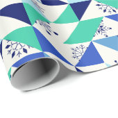 Patchwork geometrische sneeuwvlokken - lichte acht cadeaupapier (Rol Hoek)