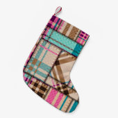 Patchwork geruite, naadloze achtergrond. kleine kerstsok (Voorkant (Hangend))
