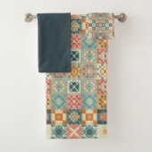 , patchwork gewatteerde look bad handdoek (Insitu)
