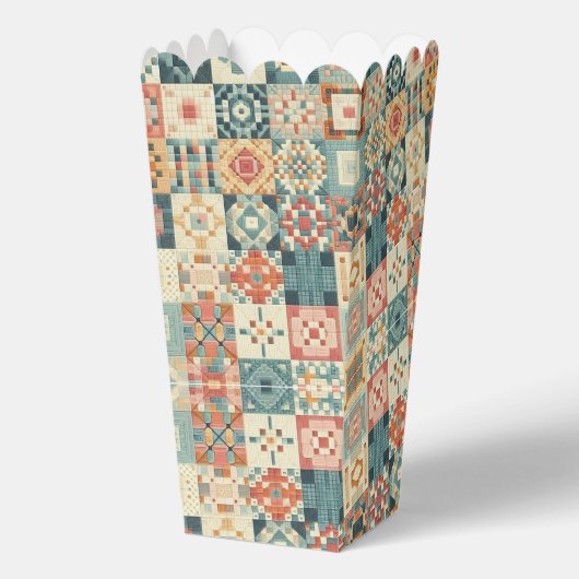 , patchwork gewatteerde look bedankdoosjes (Voorkant)