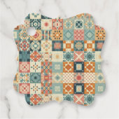 , patchwork gewatteerde look bedankjes labels (Voorkant)