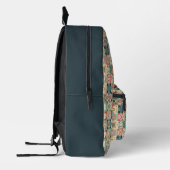 , patchwork gewatteerde look bedrukte rugzak (Links)