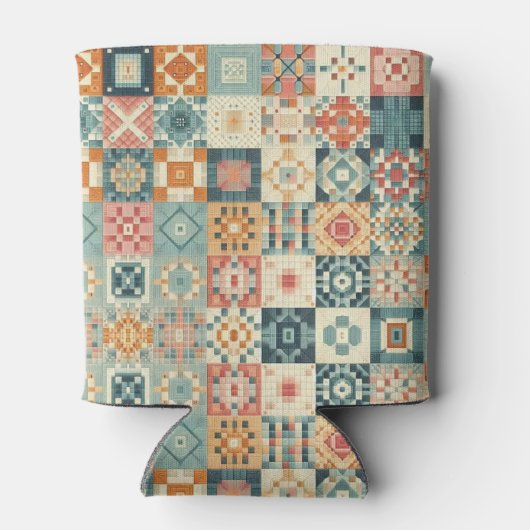 , patchwork gewatteerde look blikjeskoeler (Achterkant)