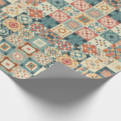 , patchwork gewatteerde look cadeaupapier (Hoek)