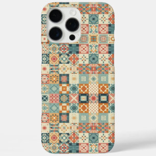 , patchwork gewatteerde look iPhone 16 pro max hoesje