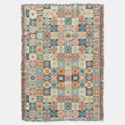 , patchwork gewatteerde look deken (Voorkant Verticaal)