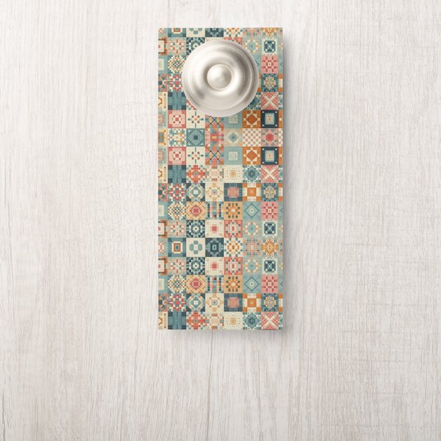 , patchwork gewatteerde look deurhanger (Op knop)