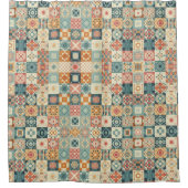 , patchwork gewatteerde look douchegordijn (Voorkant)