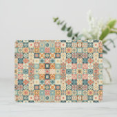 , patchwork gewatteerde look feestdagenkaart (Staand voorkant)