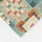 , patchwork gewatteerde look fleece deken (Hoek)