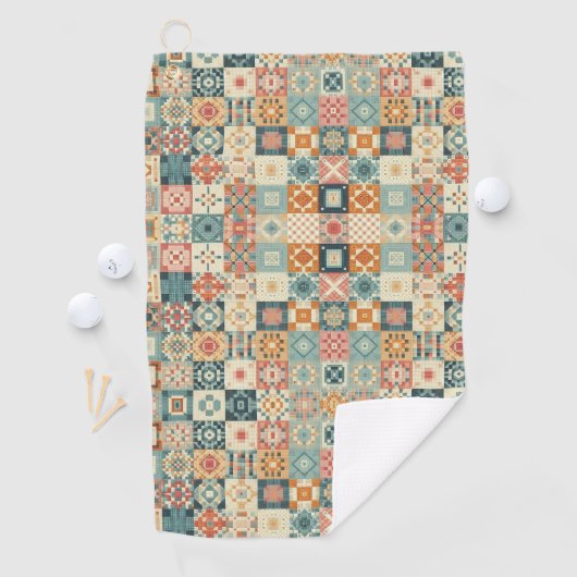, patchwork gewatteerde look golfhanddoek (Insitu)