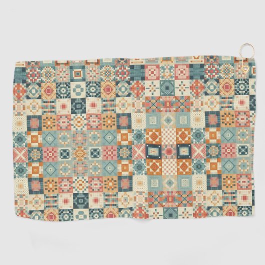 , patchwork gewatteerde look golfhanddoek (Horizontaal)