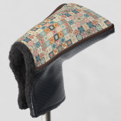 , patchwork gewatteerde look golfheadcover (3/4 voorkant)