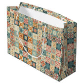 , patchwork gewatteerde look groot cadeauzakje (Achterkant Gekanteld)