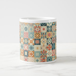 , patchwork gewatteerde look grote koffiekop