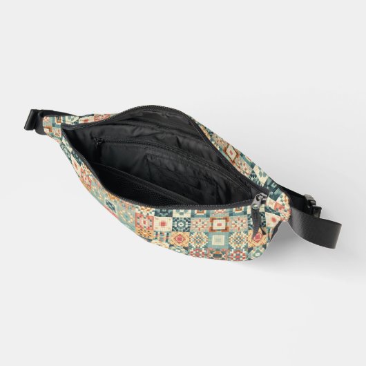 , patchwork gewatteerde look heuptasje (Open)
