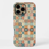 , patchwork gewatteerde look iPhone hoesje (Achterkant)
