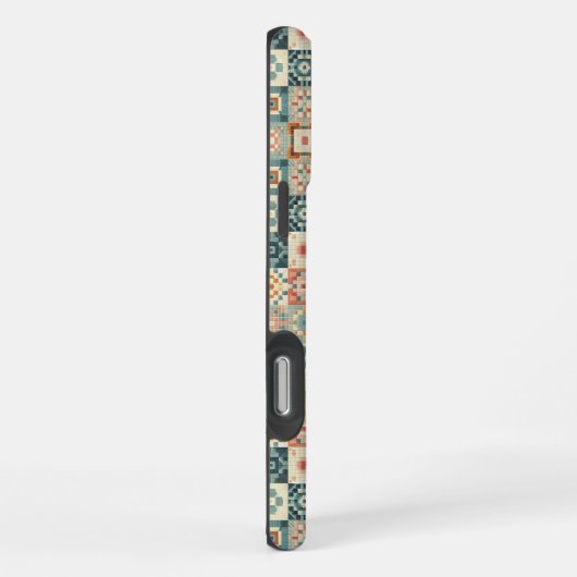 , patchwork gewatteerde look iPhone hoesje (Rechterkant)