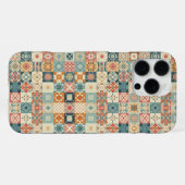 , patchwork gewatteerde look iPhone hoesje (Achterkant horizontaal)