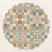 , patchwork gewatteerde look kartonnen onderzetters (Voorkant)