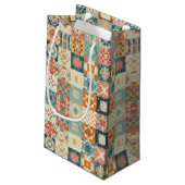 , patchwork gewatteerde look klein cadeauzakje (Achterkant Gekanteld)