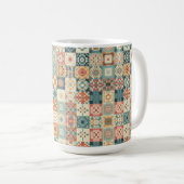 , patchwork gewatteerde look koffiemok (Voorkant rechts)